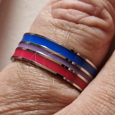 Bague acier lgbt 1
