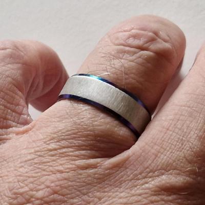 Bague acier rainbow 2 1