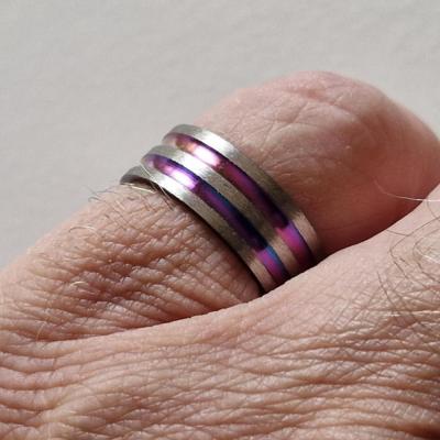 Bague acier rainbow 3 1