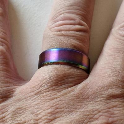 Bague acier rainbow 4 1 